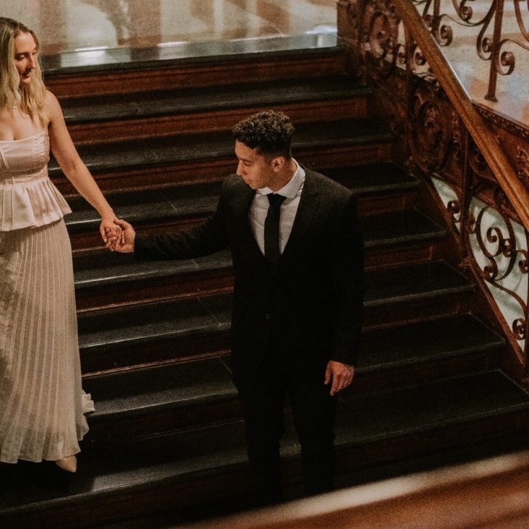 Romantic newlywed portraits in the heart of Downtown Fort Worth, Texas