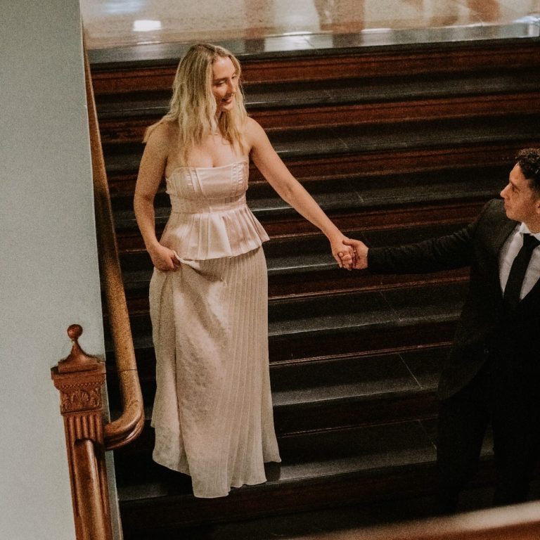 Wedding ceremony moment captured at a Downtown Fort Worth wedding
